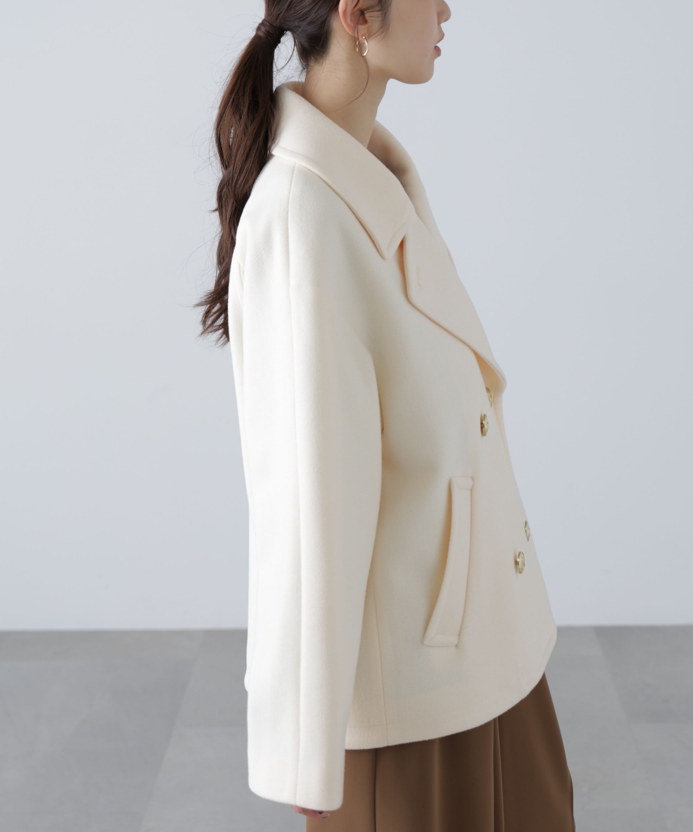  「ミドル丈オーバーピーコート〈ＭＦＭ〉」|ブルゾン・スタジャン|