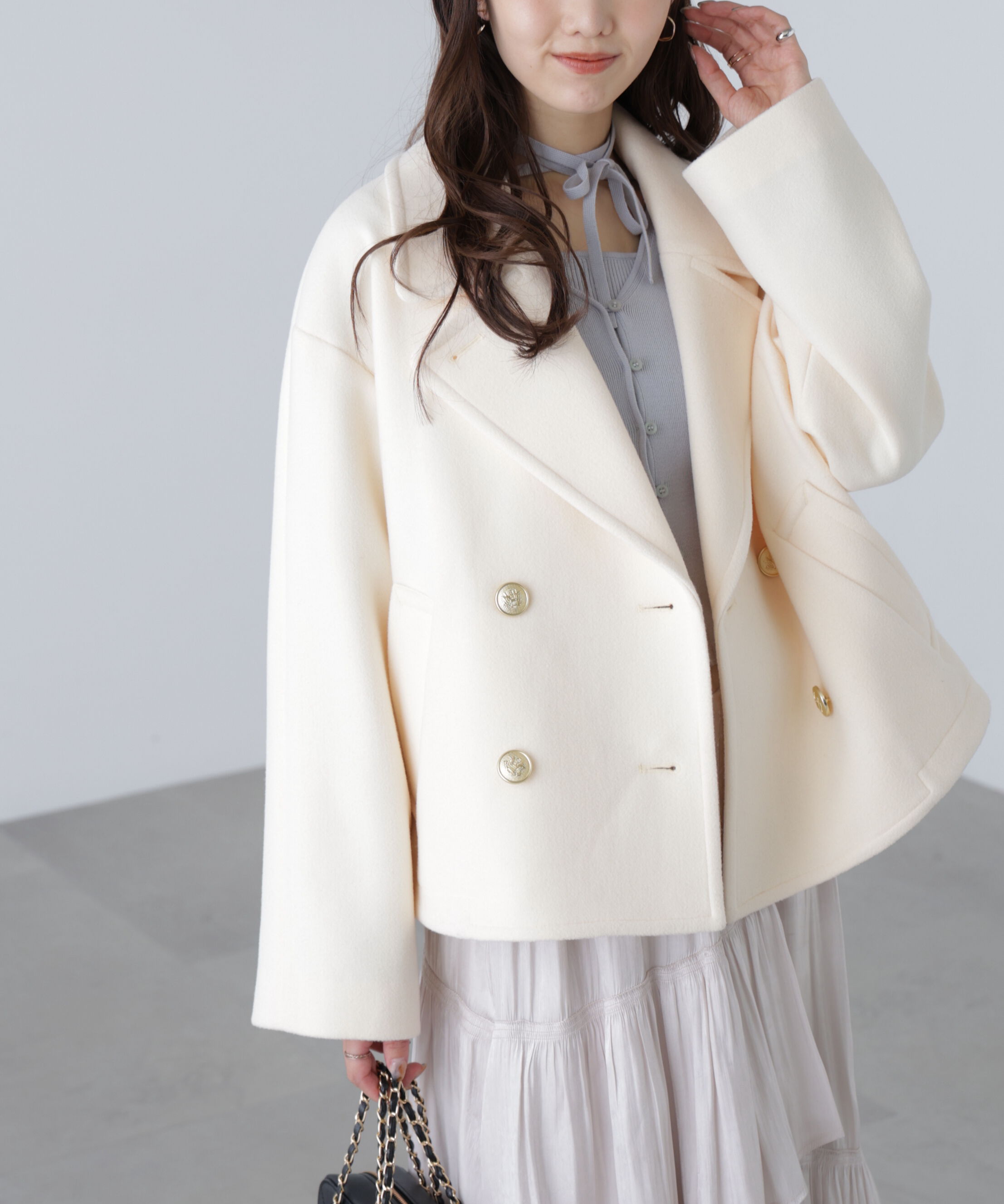  「ミドル丈オーバーピーコート〈ＭＦＭ〉」|ブルゾン・スタジャン|