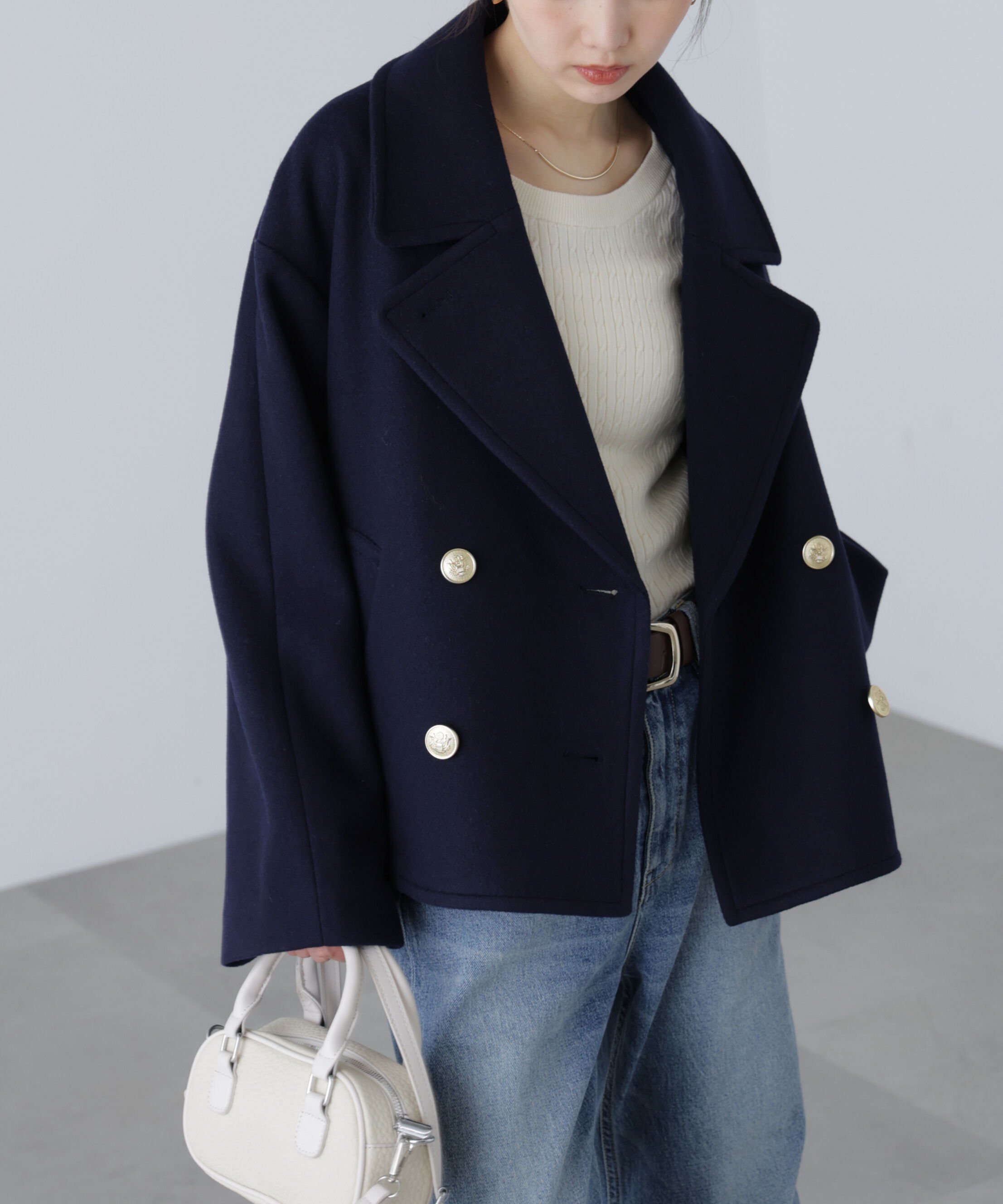  「ミドル丈オーバーピーコート〈ＭＦＭ〉」|ブルゾン・スタジャン|