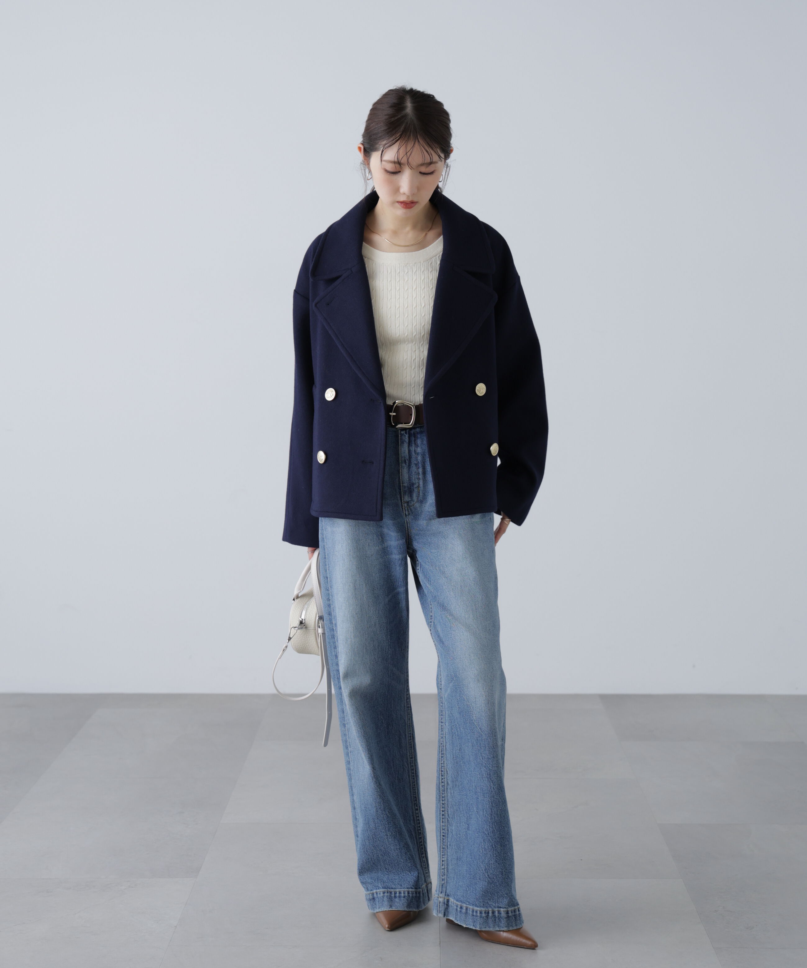  「ミドル丈オーバーピーコート〈ＭＦＭ〉」|ブルゾン・スタジャン|