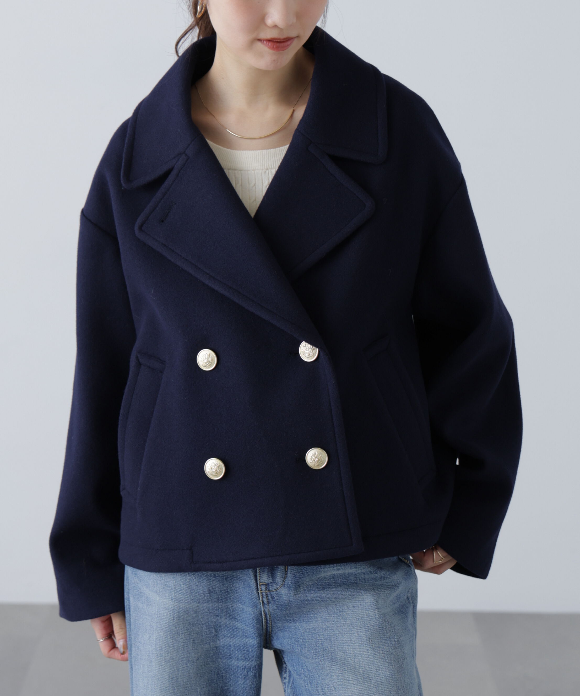  「ミドル丈オーバーピーコート〈ＭＦＭ〉」|ブルゾン・スタジャン|