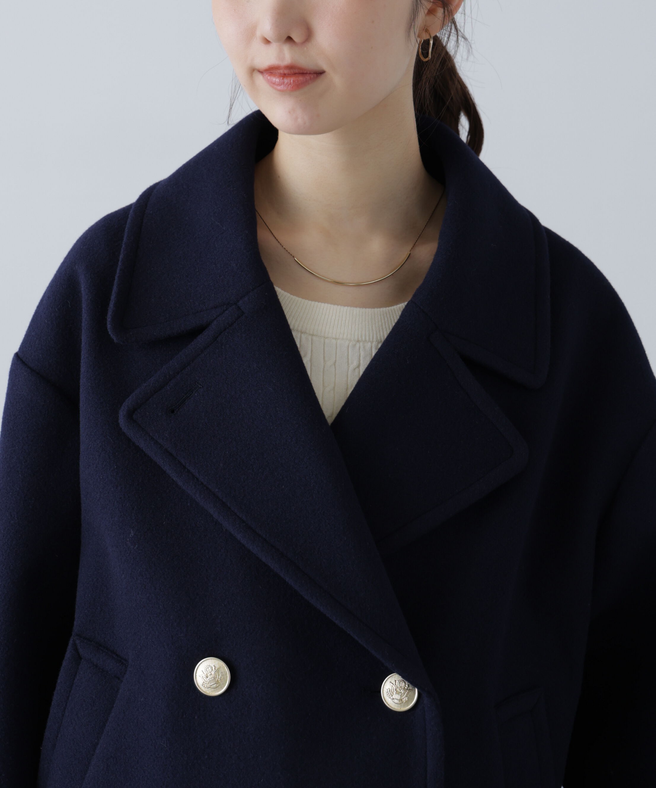  「ミドル丈オーバーピーコート〈ＭＦＭ〉」|ブルゾン・スタジャン|