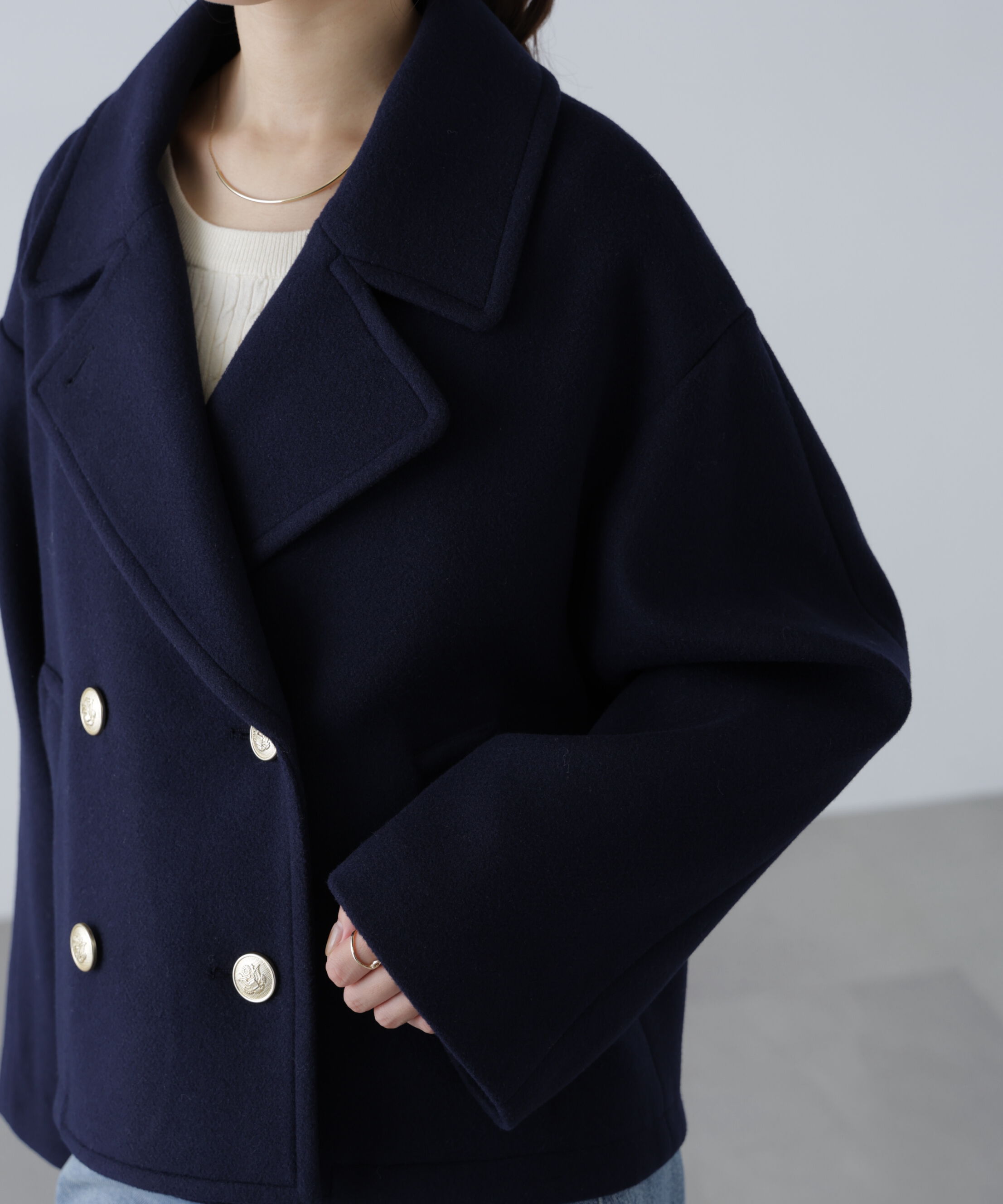  「ミドル丈オーバーピーコート〈ＭＦＭ〉」|ブルゾン・スタジャン|