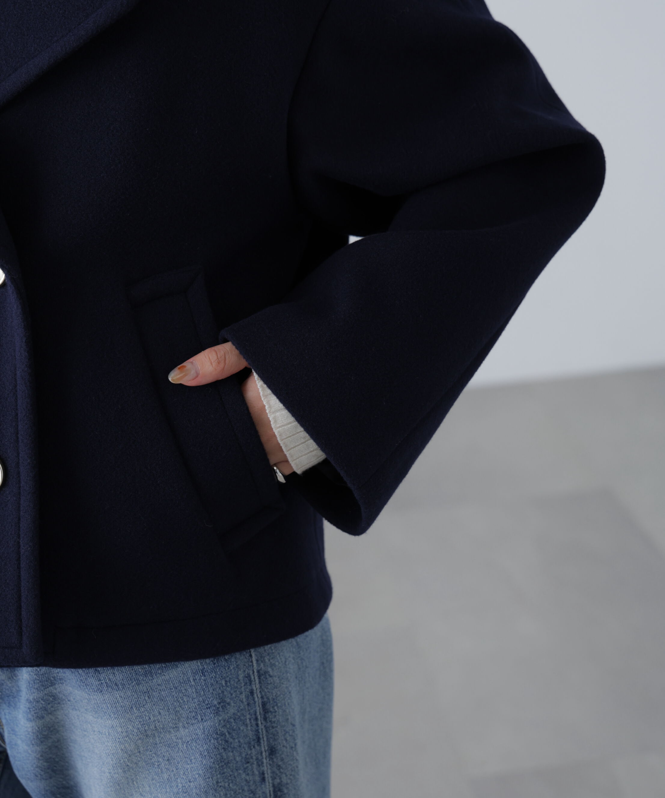  「ミドル丈オーバーピーコート〈ＭＦＭ〉」|ブルゾン・スタジャン|