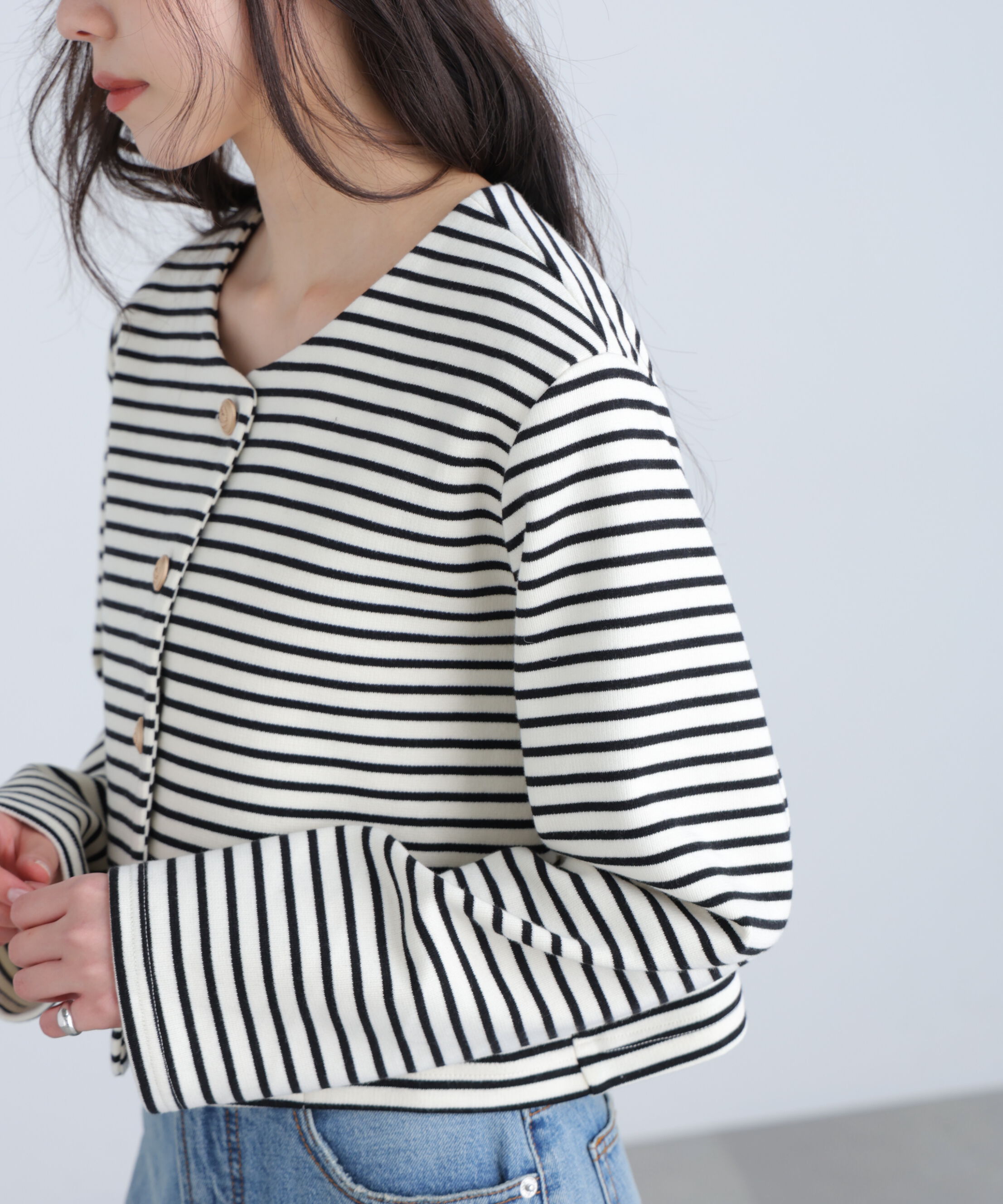  「金ボタンノーカラージャケット」|ブルゾン・スタジャン|