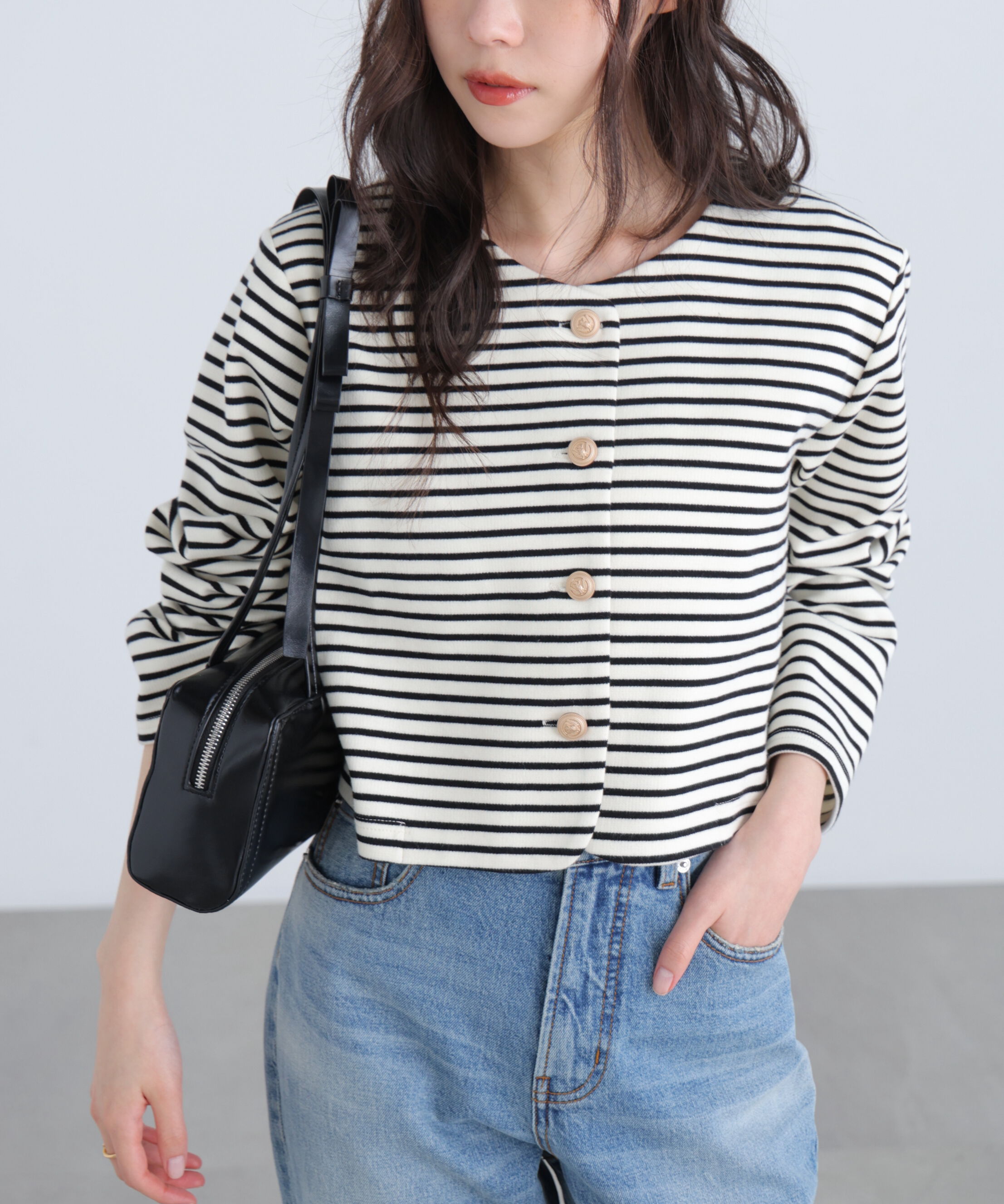  「金ボタンノーカラージャケット」|ブルゾン・スタジャン|