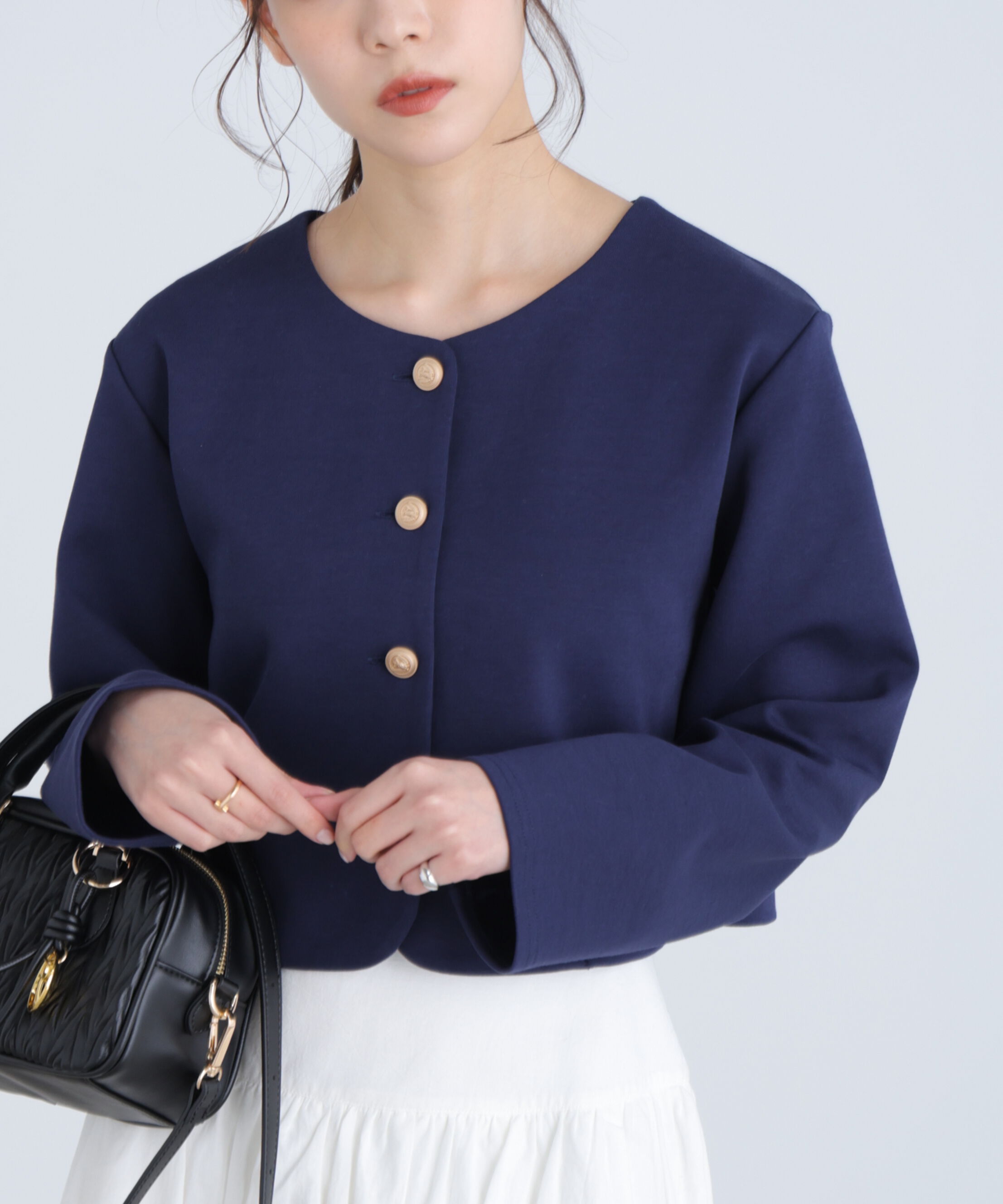  「金ボタンノーカラージャケット」|ブルゾン・スタジャン|