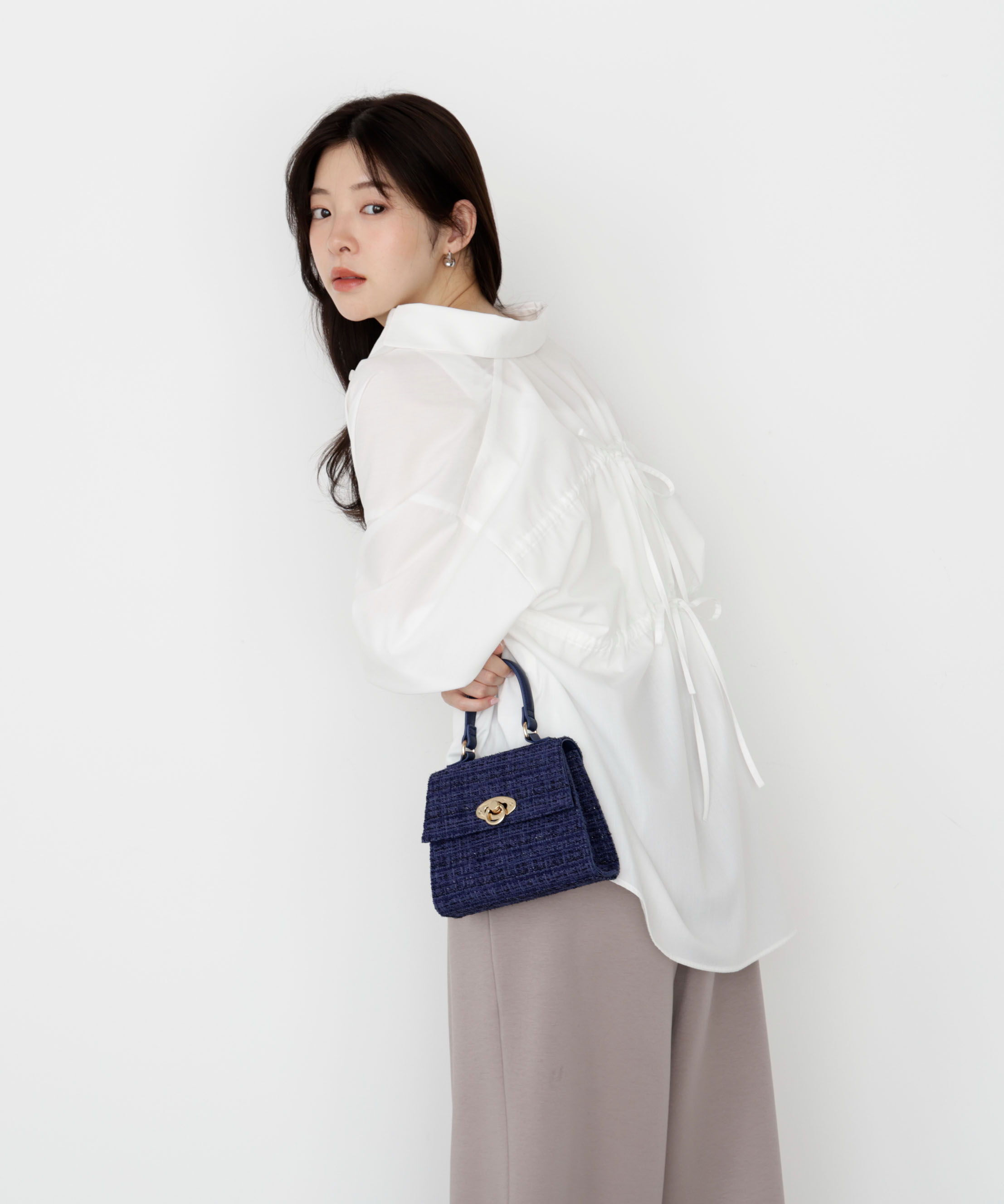 PROPORTION BODY DRESSING「＜ウォッシャブル＞バックリボンシャツ 25AW」|シャツ・ブラウス|ホワイト