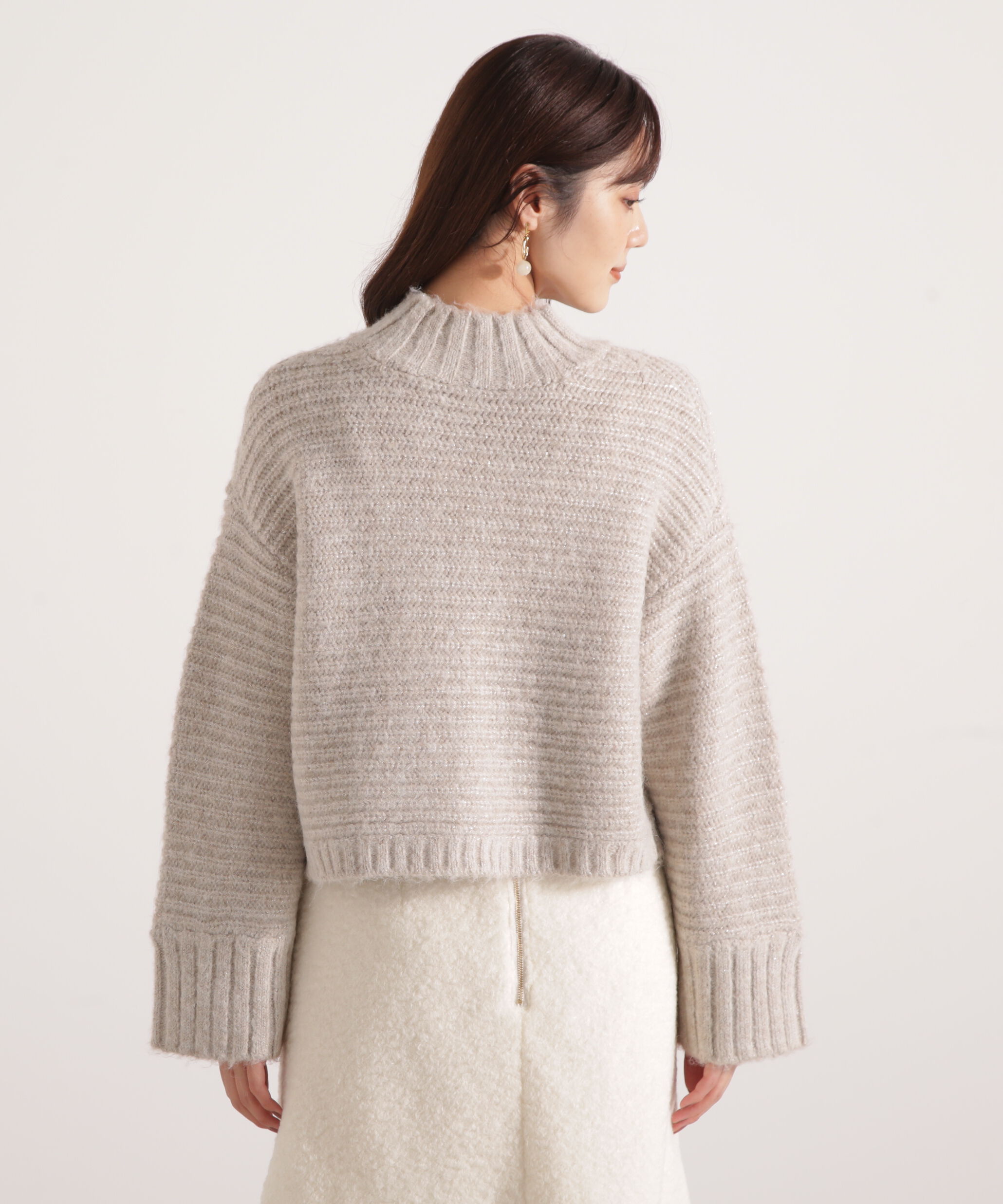 PROPORTION BODY DRESSING「ウールブレンドスタンドカラー畔ニット 25AW」|ニット・セーター|