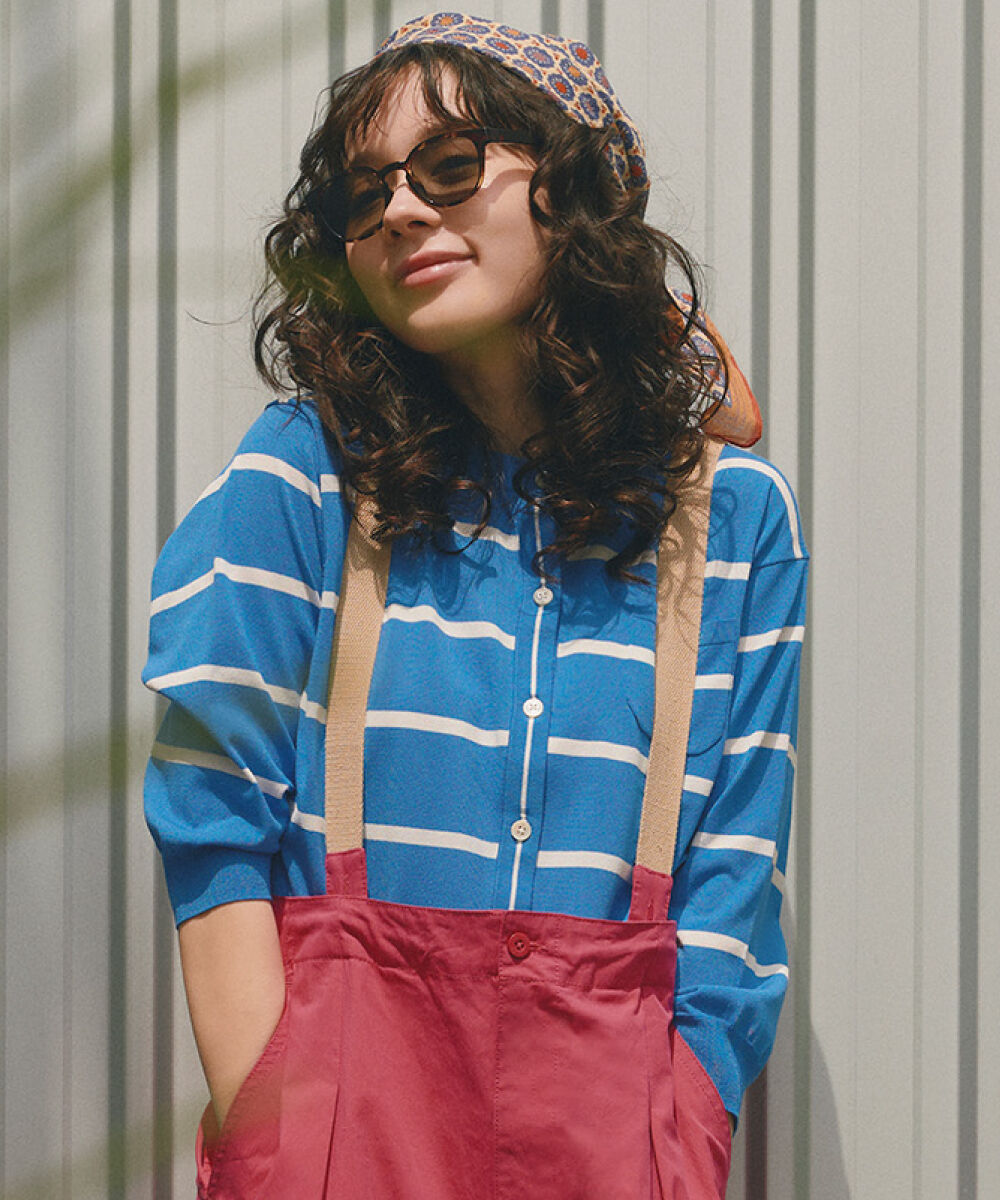  「◆【ウォッシャブル・接触冷感】ランダムボーダーカーディガン」|ニット・セーター|