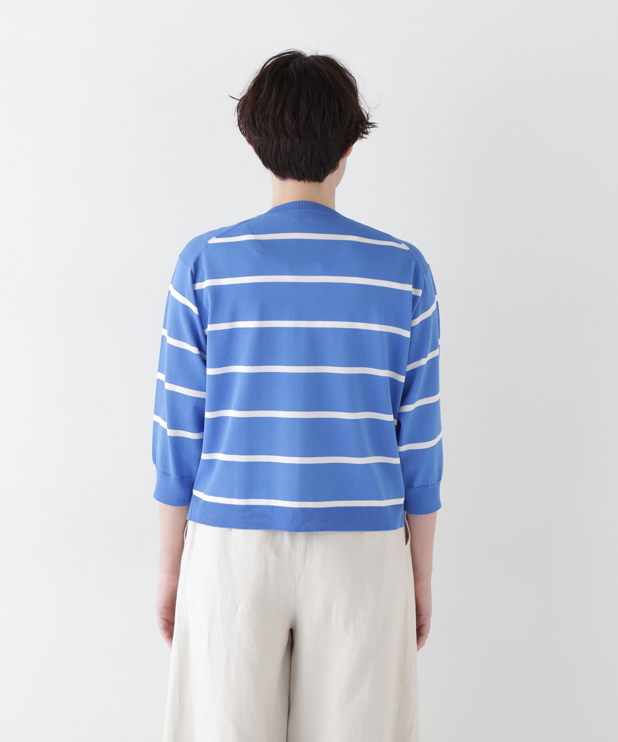  「◆【ウォッシャブル・接触冷感】ランダムボーダーカーディガン」|ニット・セーター|