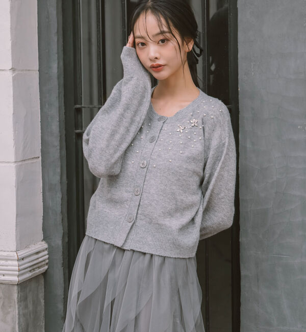 archives「ビジューニットカーディガン」|カーディガン|