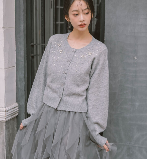 archives「ビジューニットカーディガン」|カーディガン|