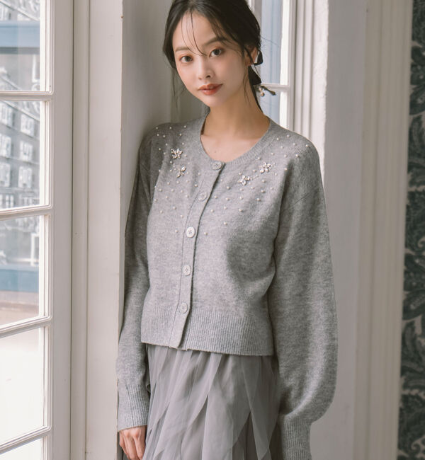 archives「ビジューニットカーディガン」|カーディガン|