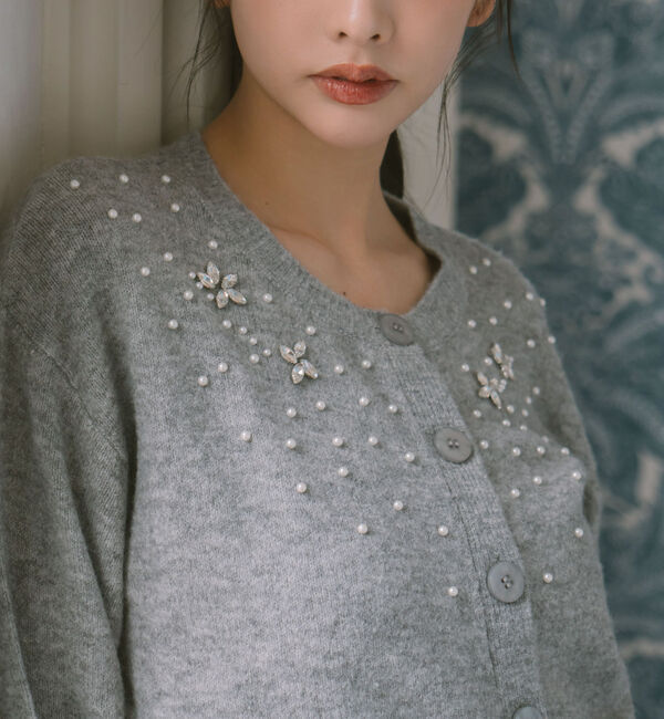 archives「ビジューニットカーディガン」|カーディガン|