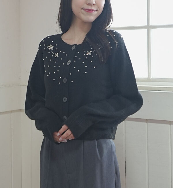 archives「ビジューニットカーディガン」|カーディガン|