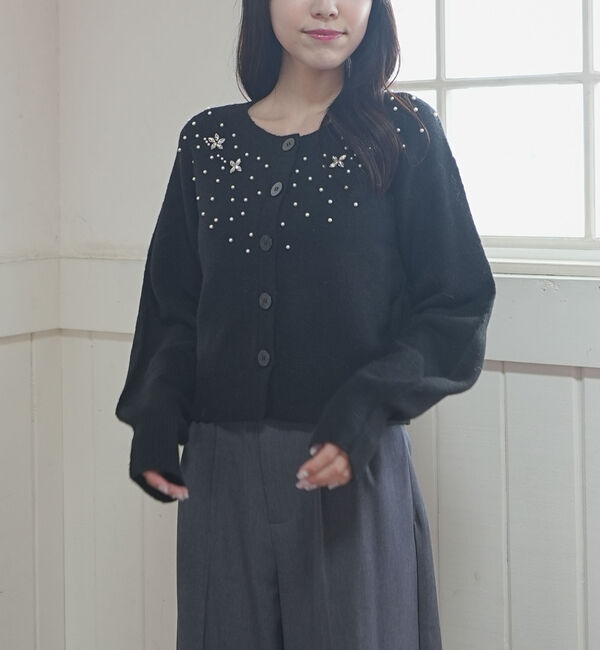 archives「ビジューニットカーディガン」|カーディガン|