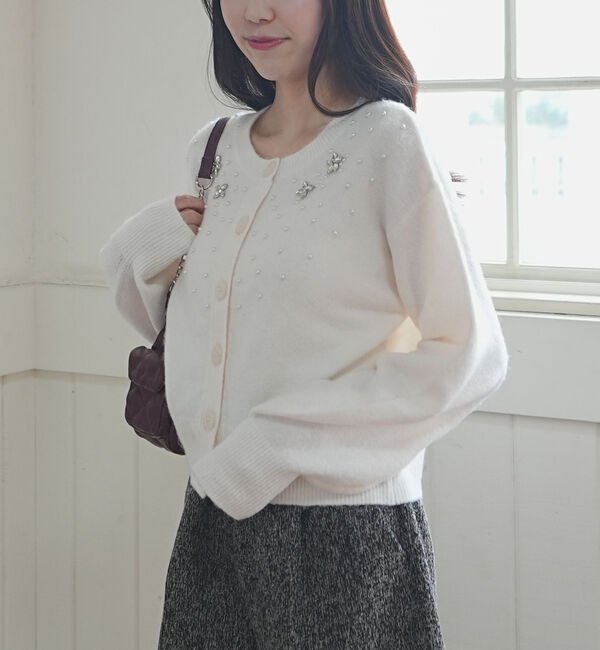 archives「ビジューニットカーディガン」|カーディガン|