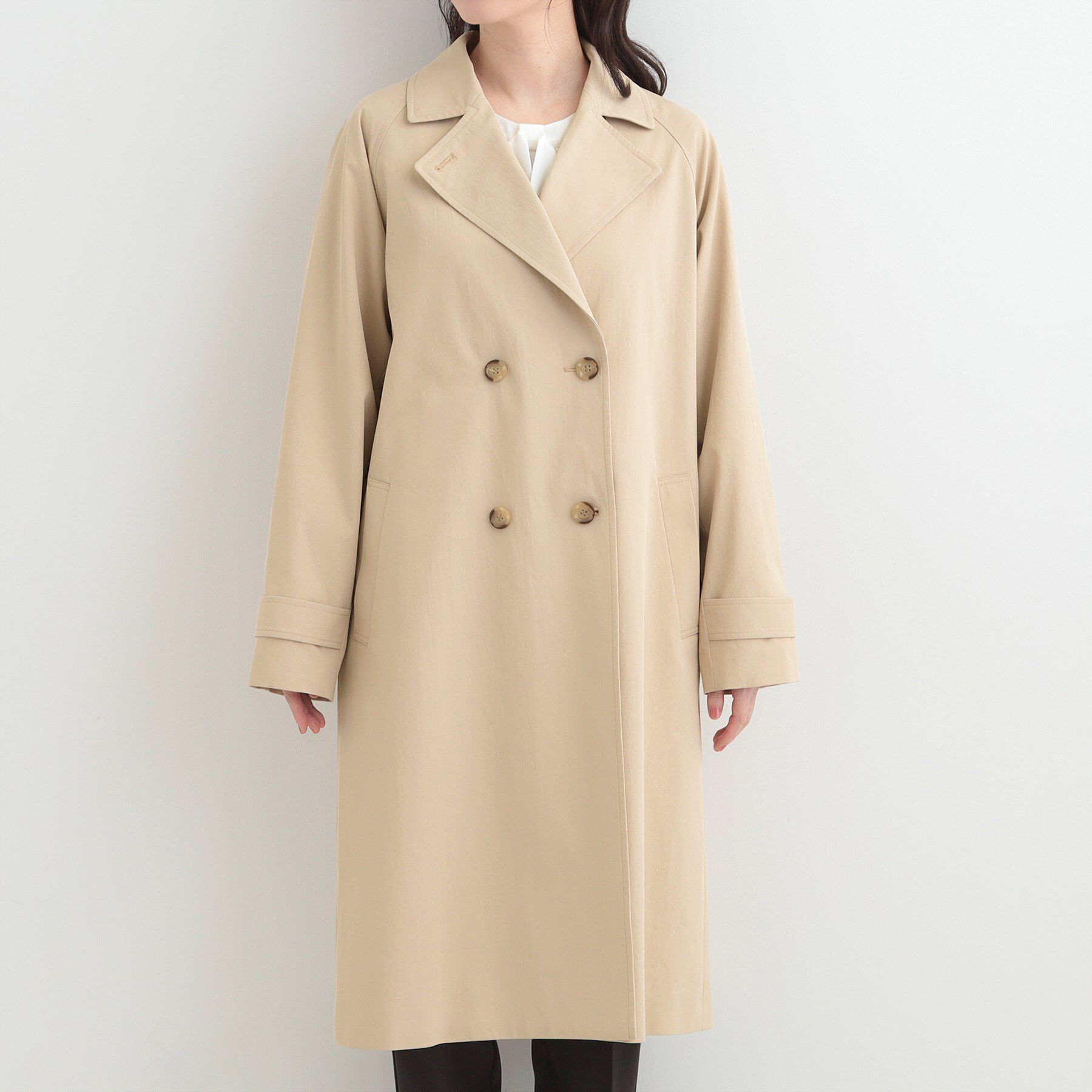 SHOO･LA･RUE「【S-LL/撥水】通勤や学校行事にも ロングトレンチコート」|トレンチコート|