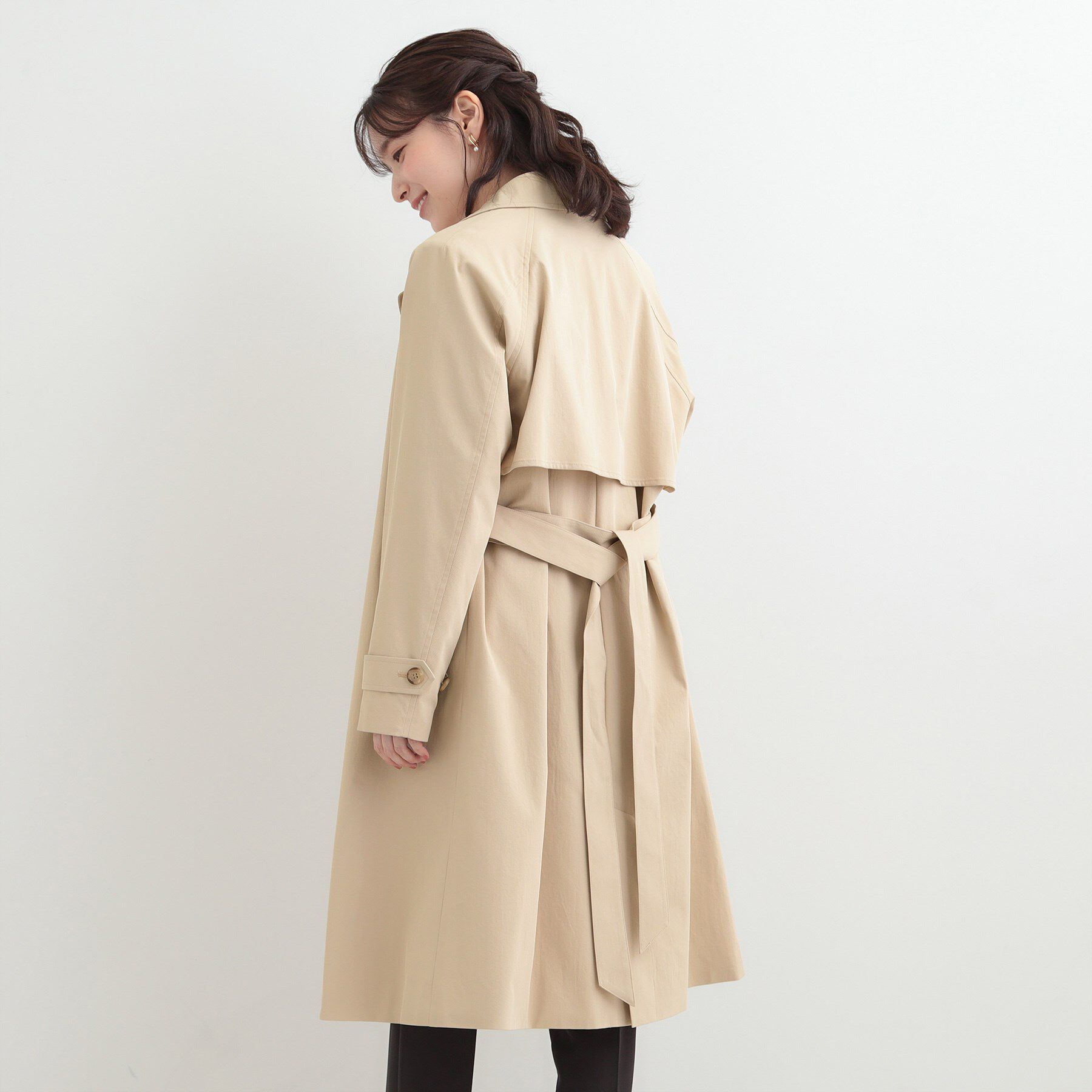 SHOO･LA･RUE「【S-LL/撥水】通勤や学校行事にも ロングトレンチコート」|トレンチコート|