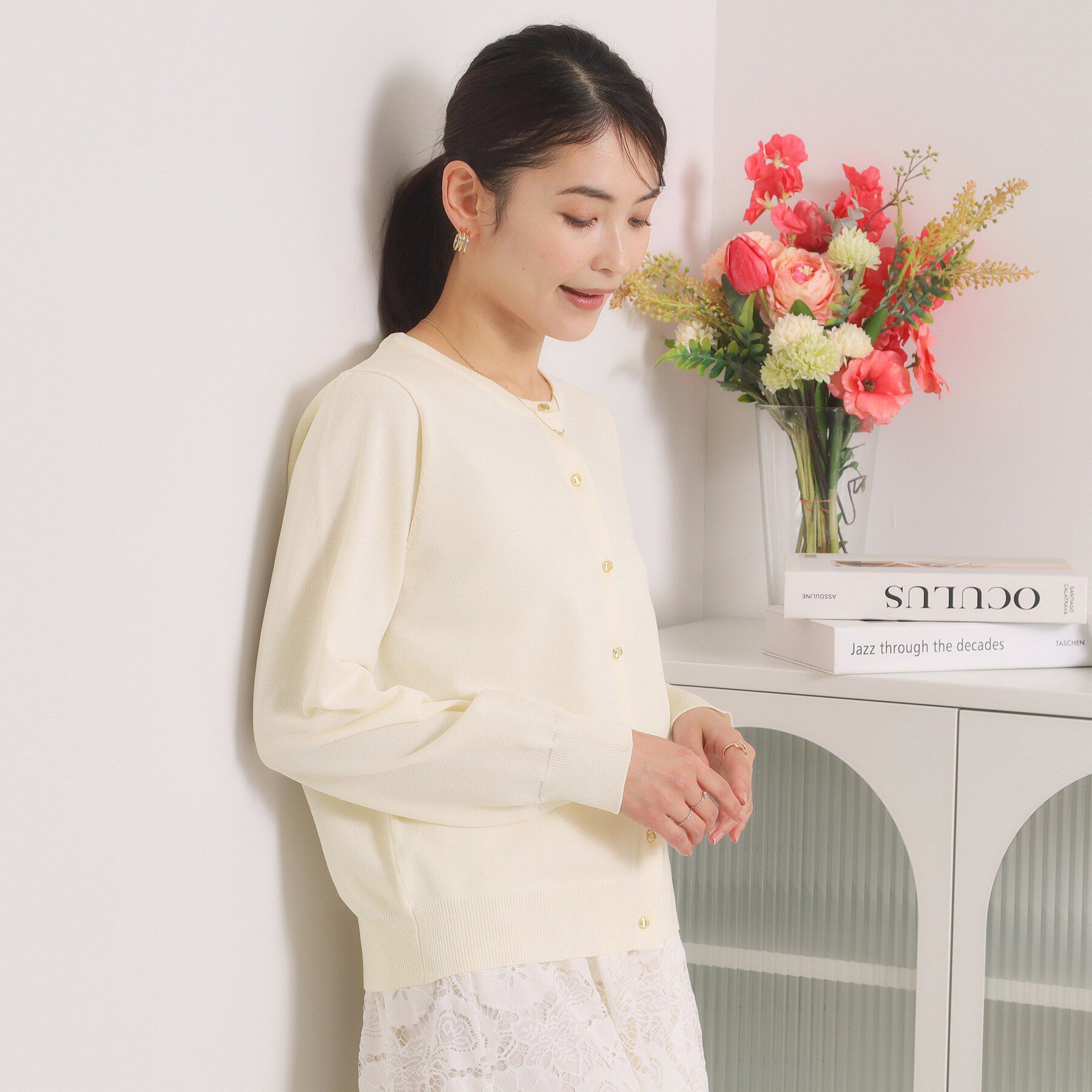 ITS&rsquo;DEMO「【縮みに強いタフニット】クルーカーディガン」|カーディガン|