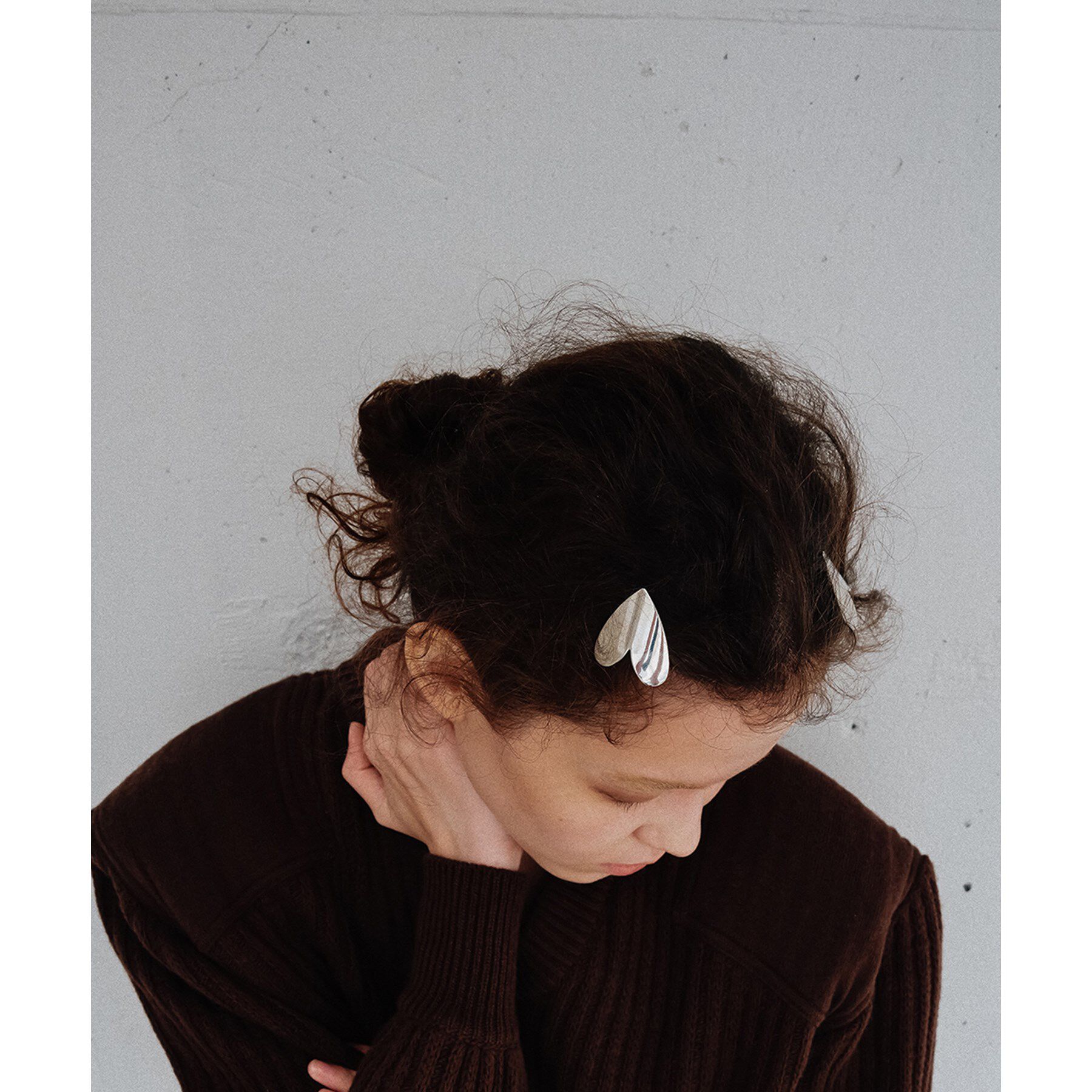 CODE A「heyep｜heart motif hair clips」|その他|シルバー(006)