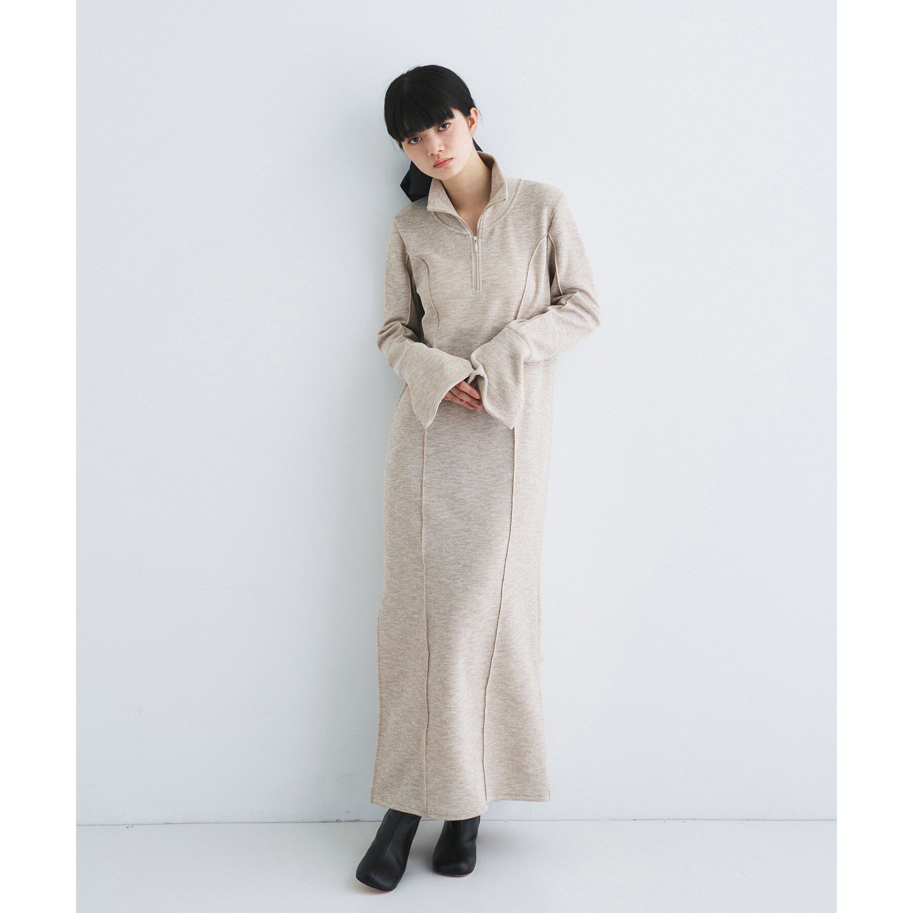 CODE A「high neck jersey dress」|ワンピース|