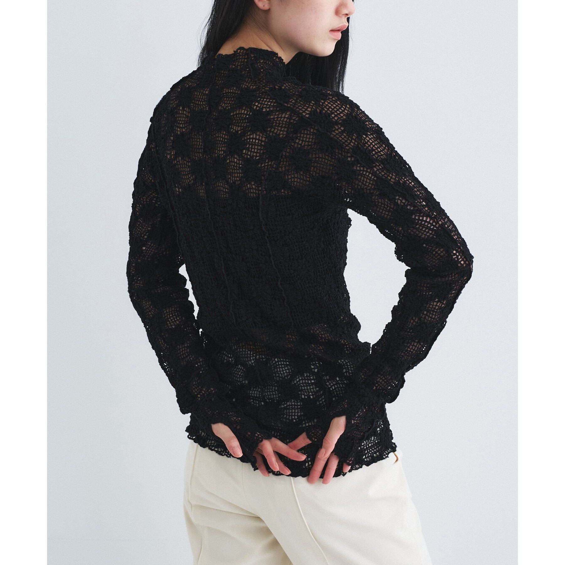 CODE A「floral lace highneck tops」|Tシャツ・カットソー|