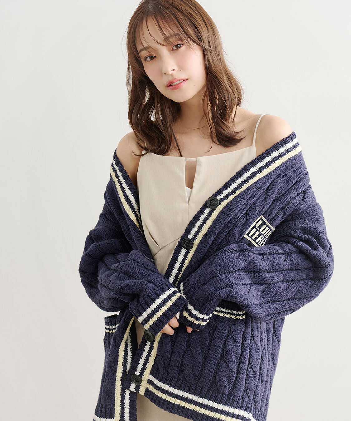 COCO DEAL「ケーブルラインニットカーディガン」|ニット・セーター|