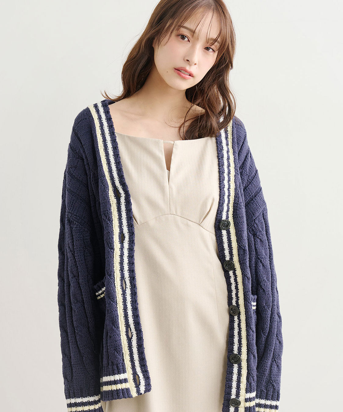 COCO DEAL「ケーブルラインニットカーディガン」|ニット・セーター|