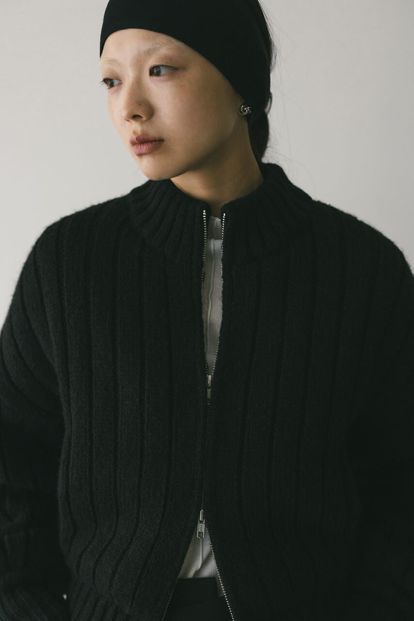 STYLEMIXER「パッファーニットジップカーデ」|カーディガン|