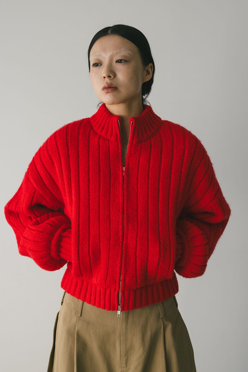 STYLEMIXER「パッファーニットジップカーデ」|カーディガン|