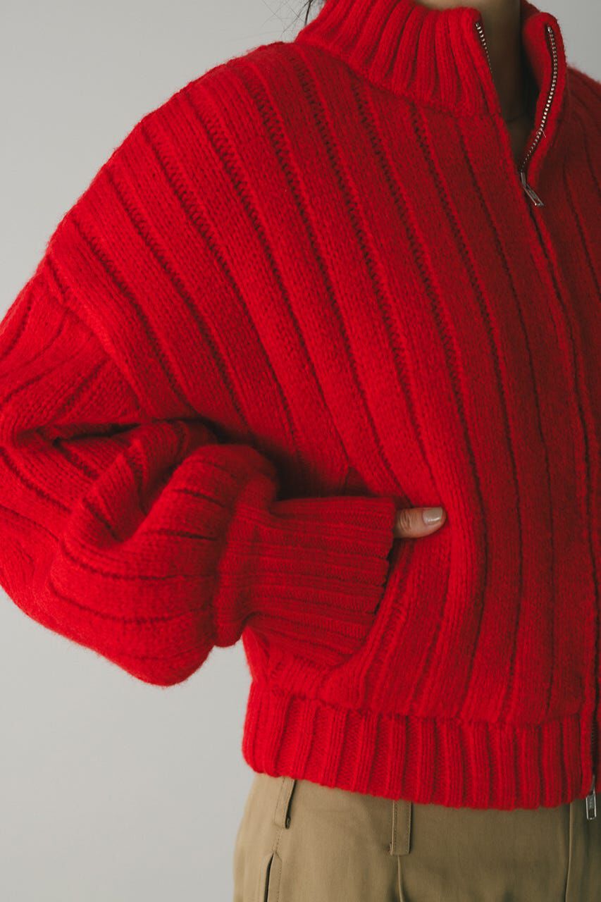 STYLEMIXER「パッファーニットジップカーデ」|カーディガン|