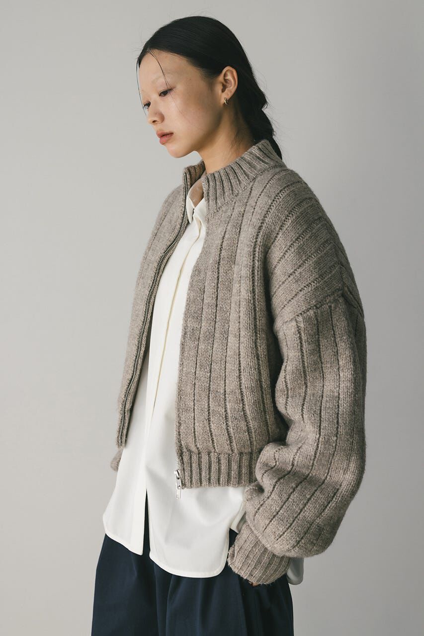 STYLEMIXER「パッファーニットジップカーデ」|カーディガン|