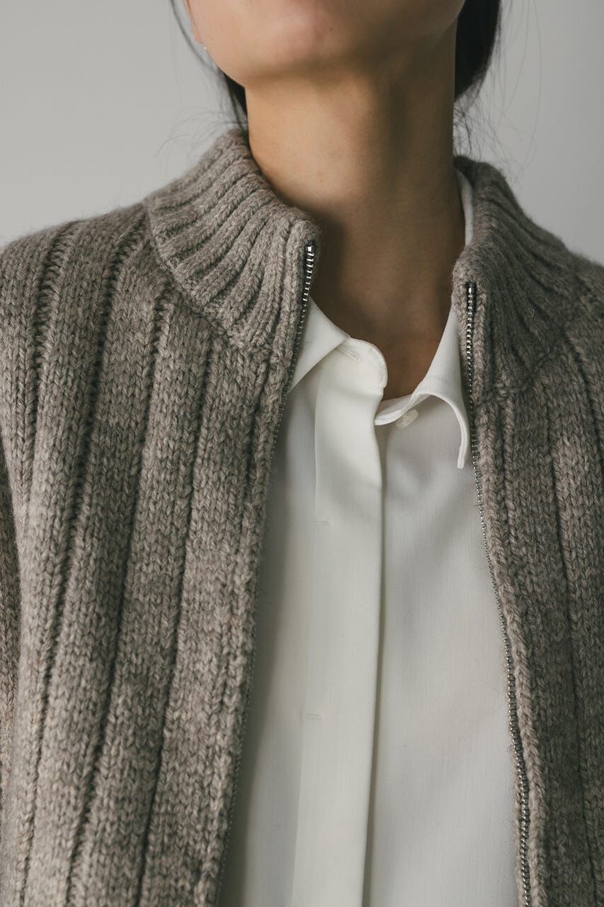 STYLEMIXER「パッファーニットジップカーデ」|カーディガン|