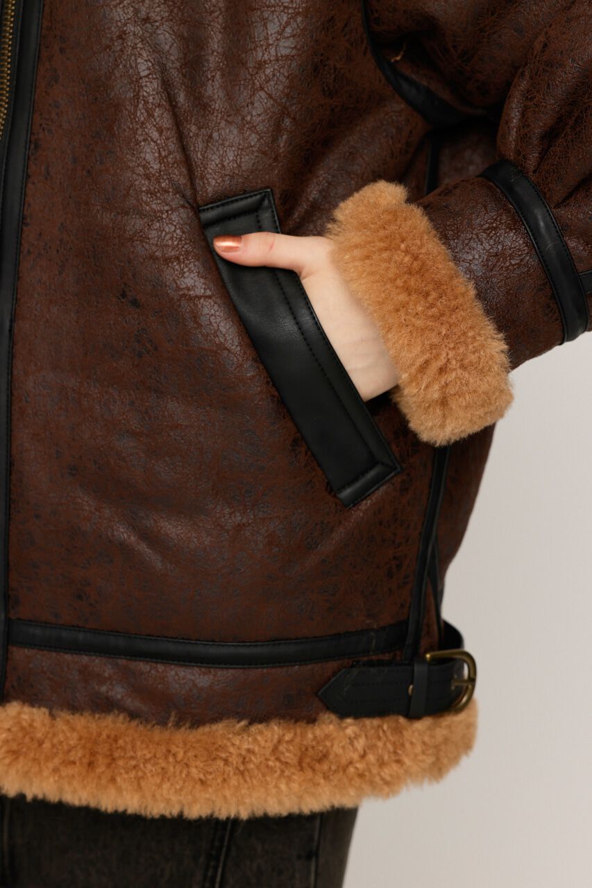 SLY「VINTAGE FAUX SHEARLING ジャケット」|ブルゾン・スタジャン|