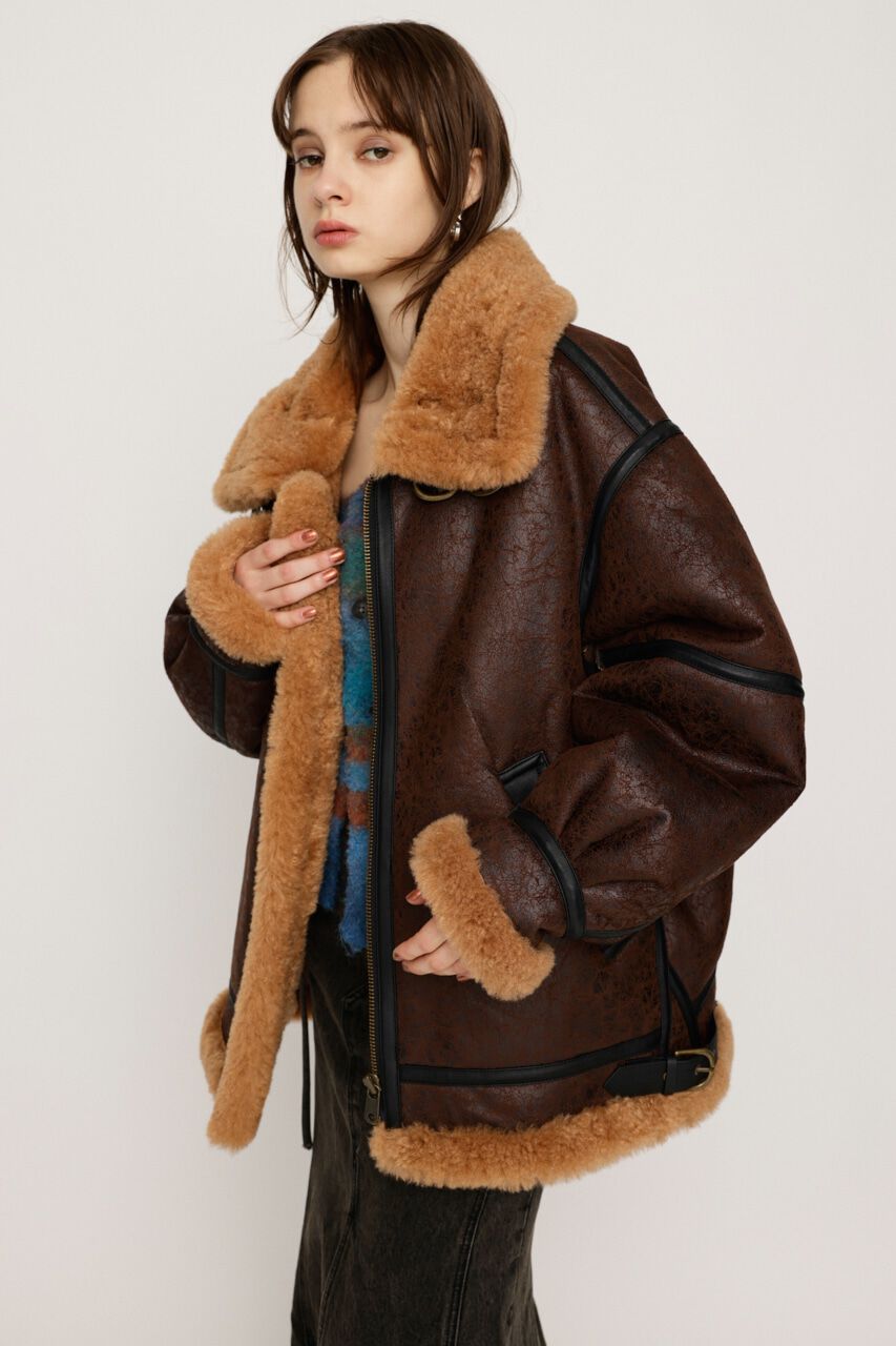 SLY「VINTAGE FAUX SHEARLING ジャケット」|ブルゾン・スタジャン|