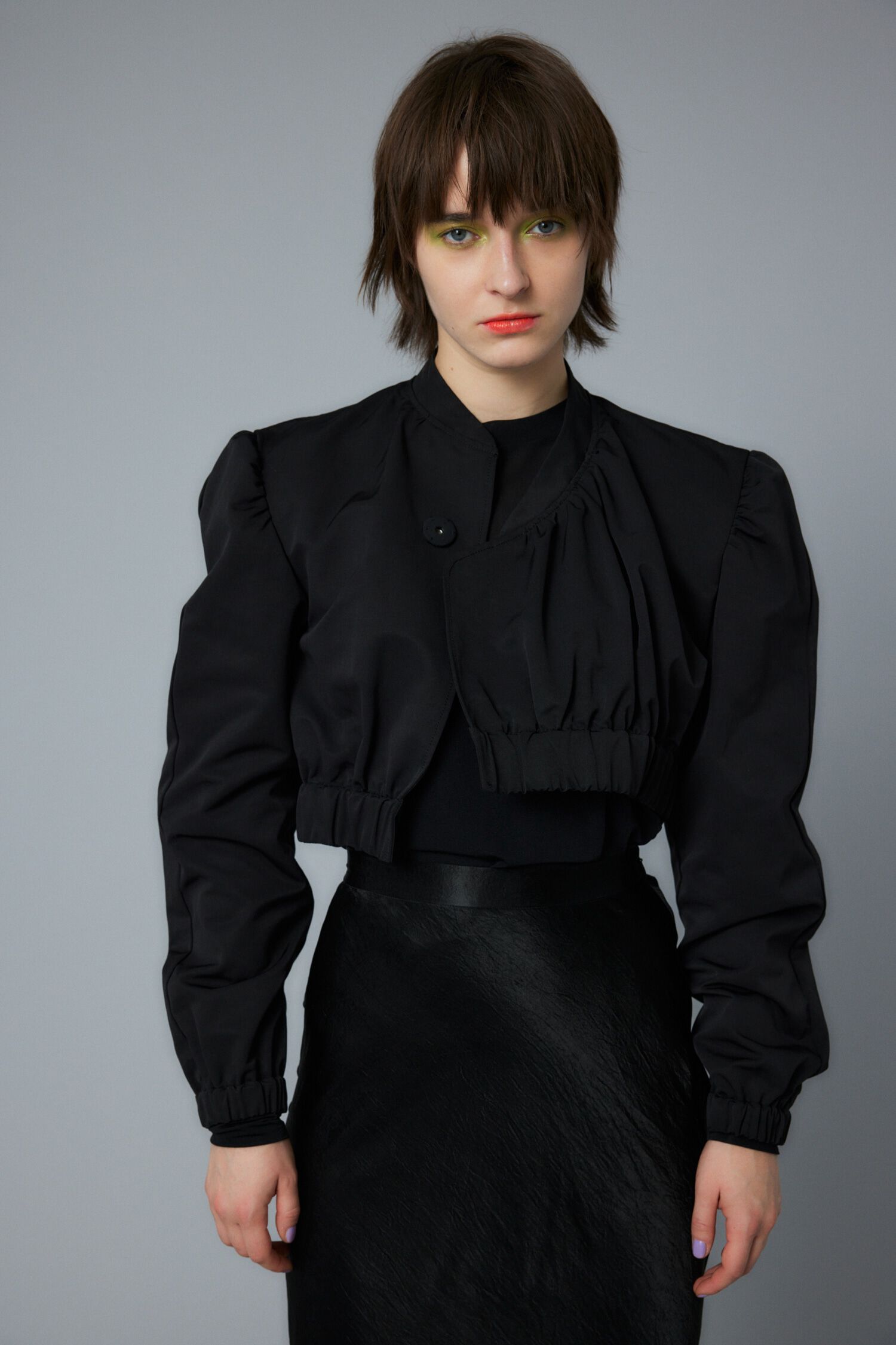 HeRIN.CYE「Many gather short blouson」|ブルゾン・スタジャン|BLK