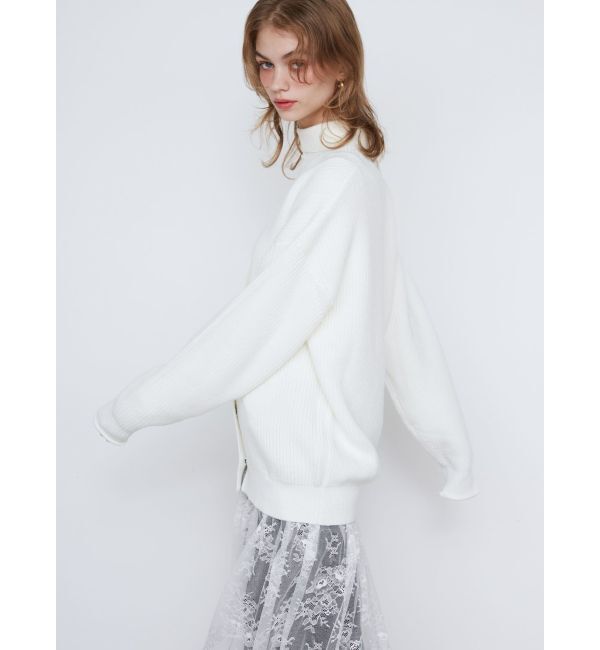 CALNAMUR「LACE&times;KNIT LONG CD/レース&times;ニットロングカーディガン」|カーディガン|