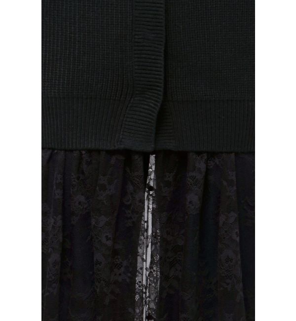 CALNAMUR「LACE&times;KNIT LONG CD/レース&times;ニットロングカーディガン」|カーディガン|