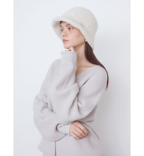 CALNAMUR「LACE&times;KNIT LONG CD/レース&times;ニットロングカーディガン」|カーディガン|