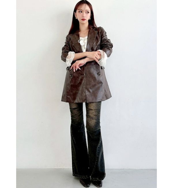 RESEXXY「カフスレースフェイクレザージャケット」|その他|