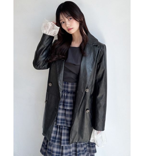 RESEXXY「カフスレースフェイクレザージャケット」|その他|