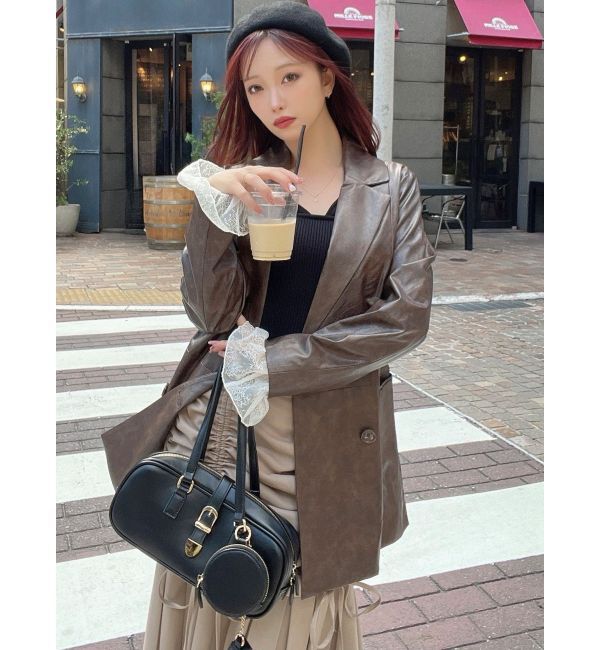 RESEXXY「カフスレースフェイクレザージャケット」|その他|