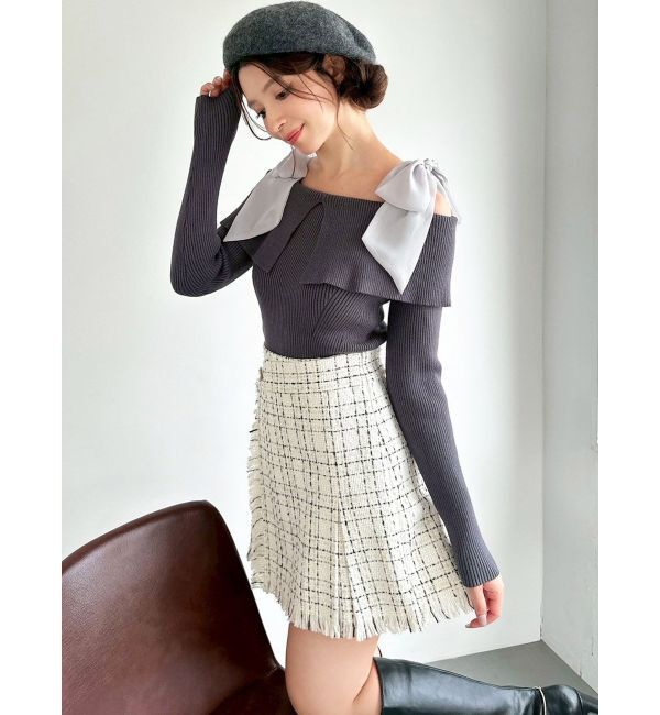 RESEXXY「ツイードラップミニスカート」|スカート|