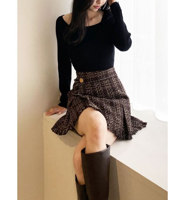RESEXXY「ツイードラップミニスカート」|スカート|