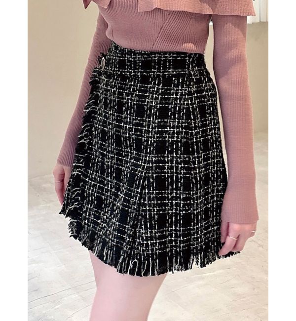 RESEXXY「ツイードラップミニスカート」|スカート|ブラック