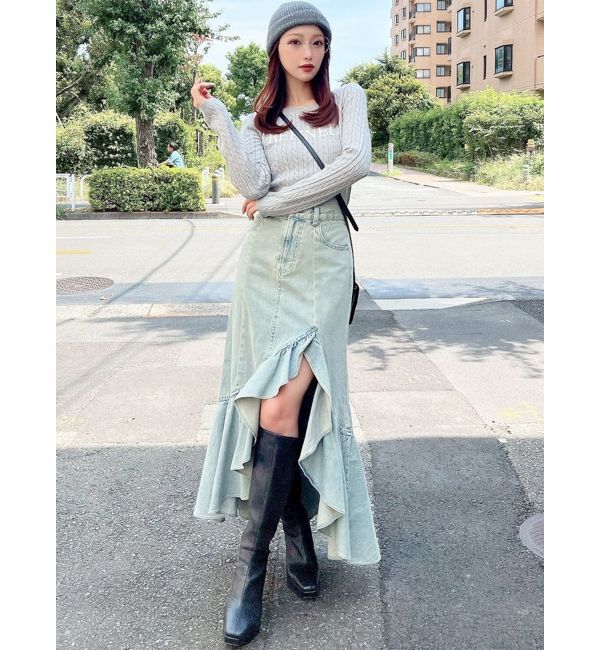 RESEXXY「ラッフルデニムスカート」|スカート|