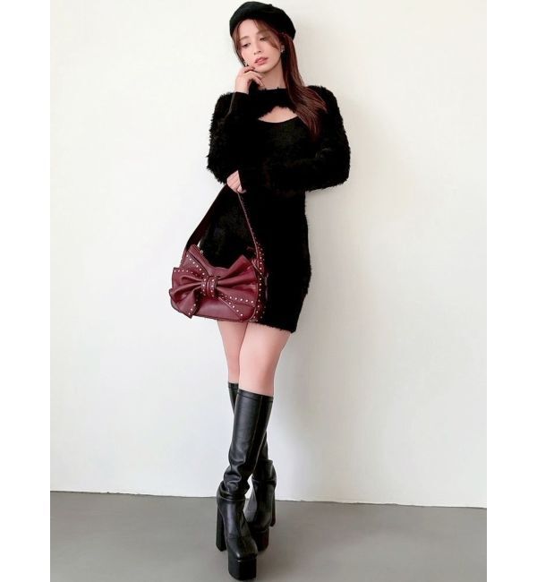 RESEXXY「フェザーニットレイヤードワンピース」|ワンピース|