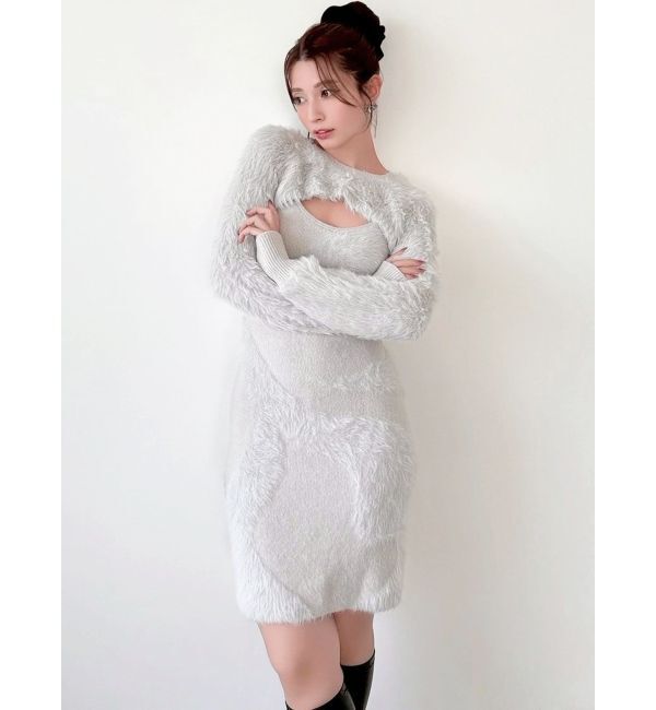 RESEXXY「フェザーニットレイヤードワンピース」|ワンピース|